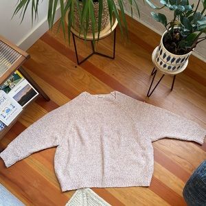 Anthropologie knit sweater, light pink, size L
